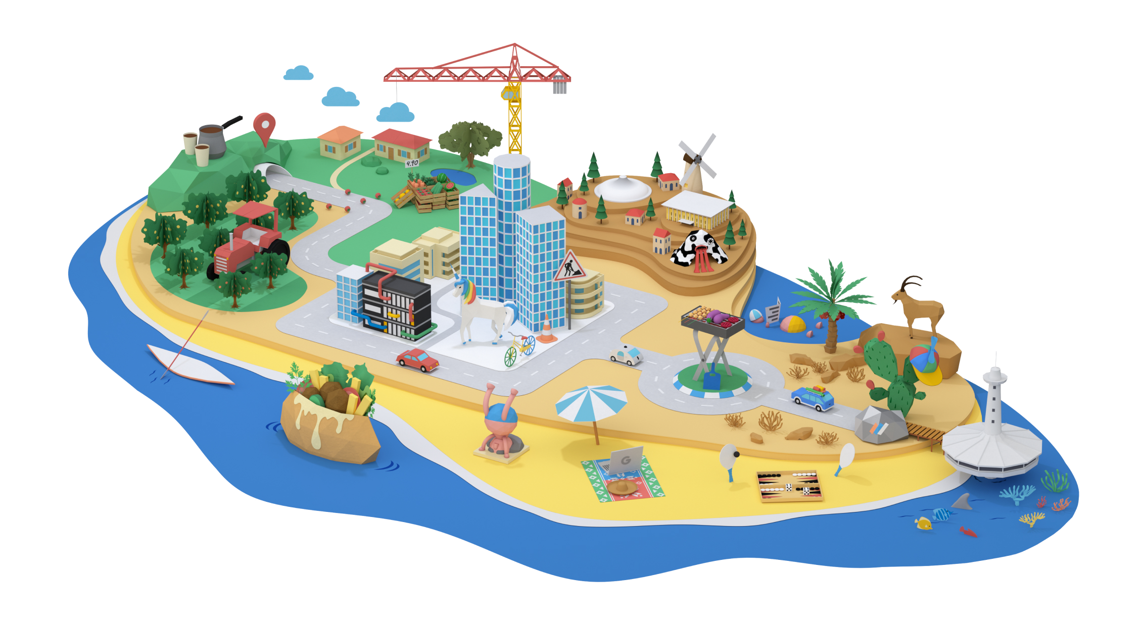 The final render of the 3D GPC map