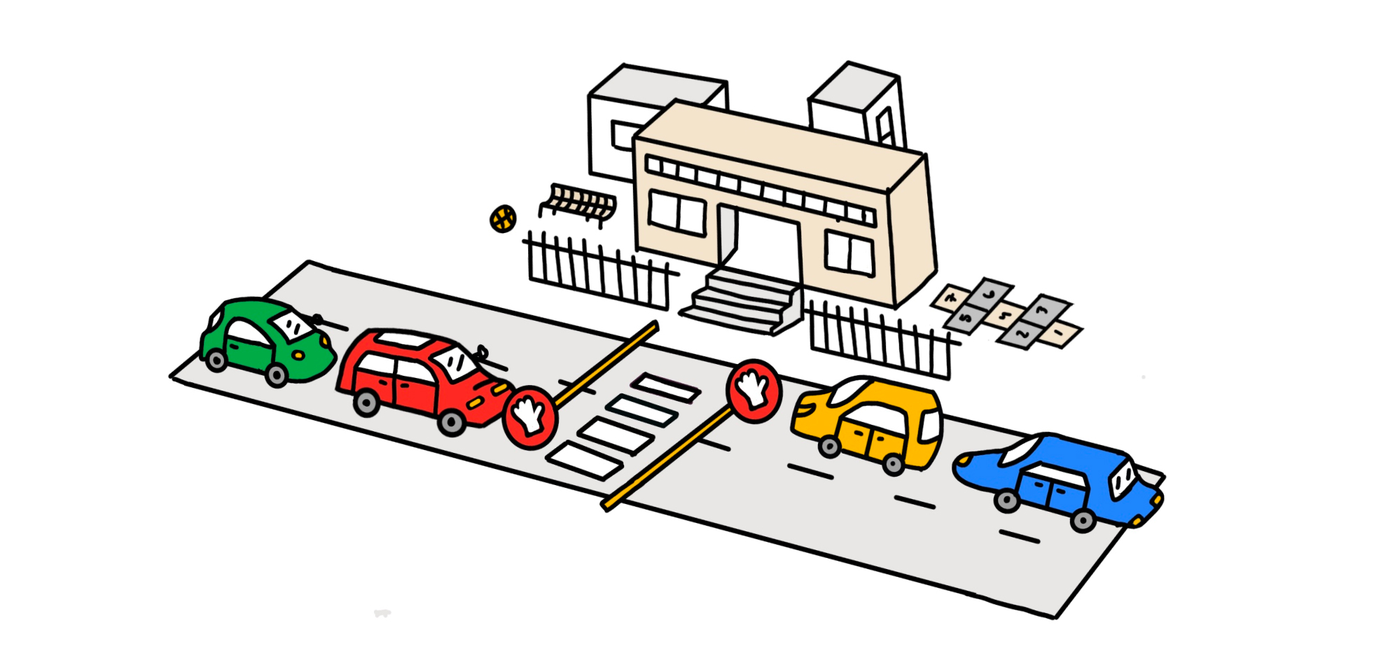 Yarden Givoni's sketch of school crossing guards